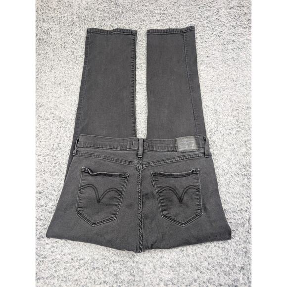 Levis 721 Jeans Women 12 Black High Rise Distressed Classic Straight Stretch - Picture 1 of 10